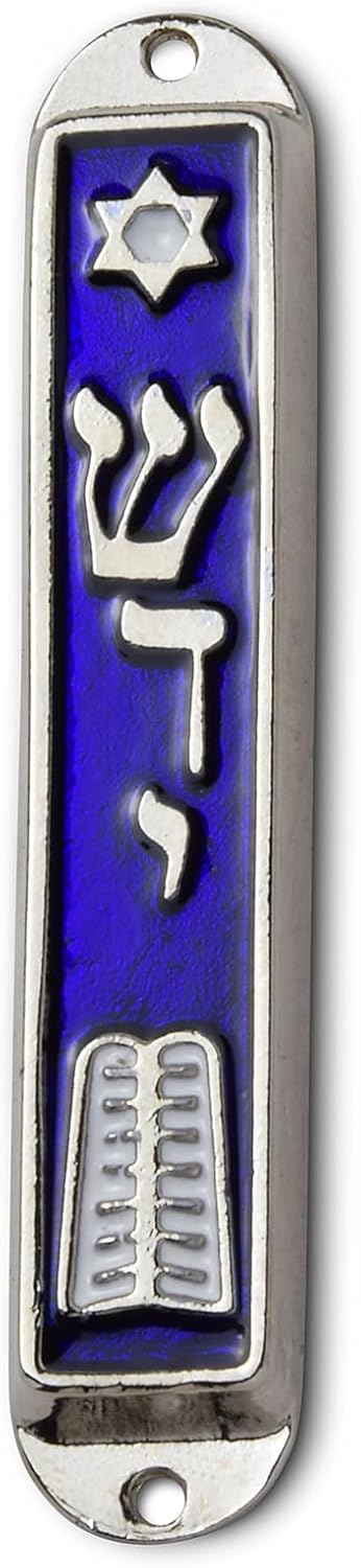 Peer Hastam 10 Commandment Mezuzah Silver Tone 35 Inch Case