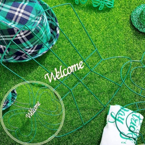 Garneck Irish Decor Flower Wreath 2pcs Shamrock Frame