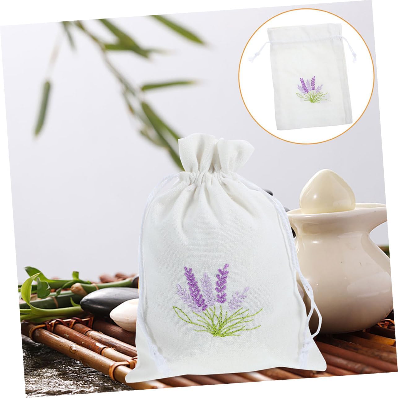 Cabilock Drawstring Lavender Sachet Bag Empty Muslin for Fragrance Aromatherapy and Wedding Favors