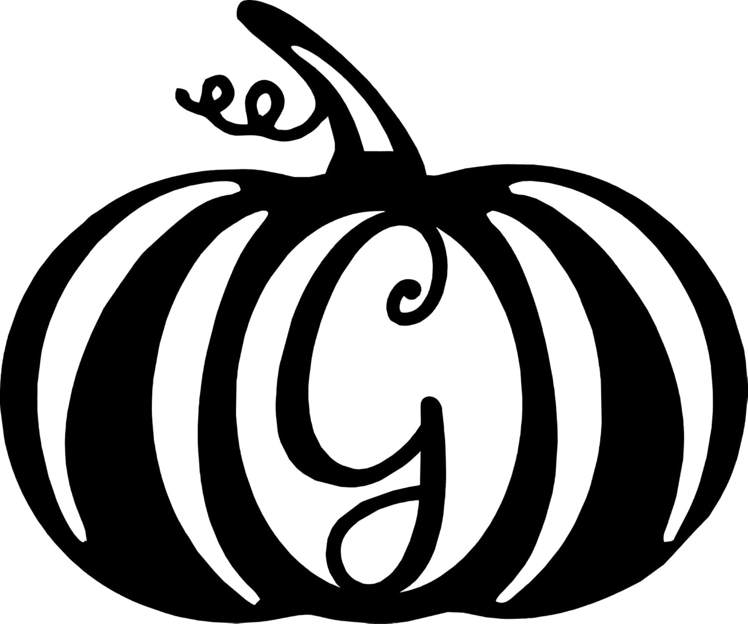 DistinctAndUnique Halloween Pumpkin Monogram Door Hanger - Fall Decor
