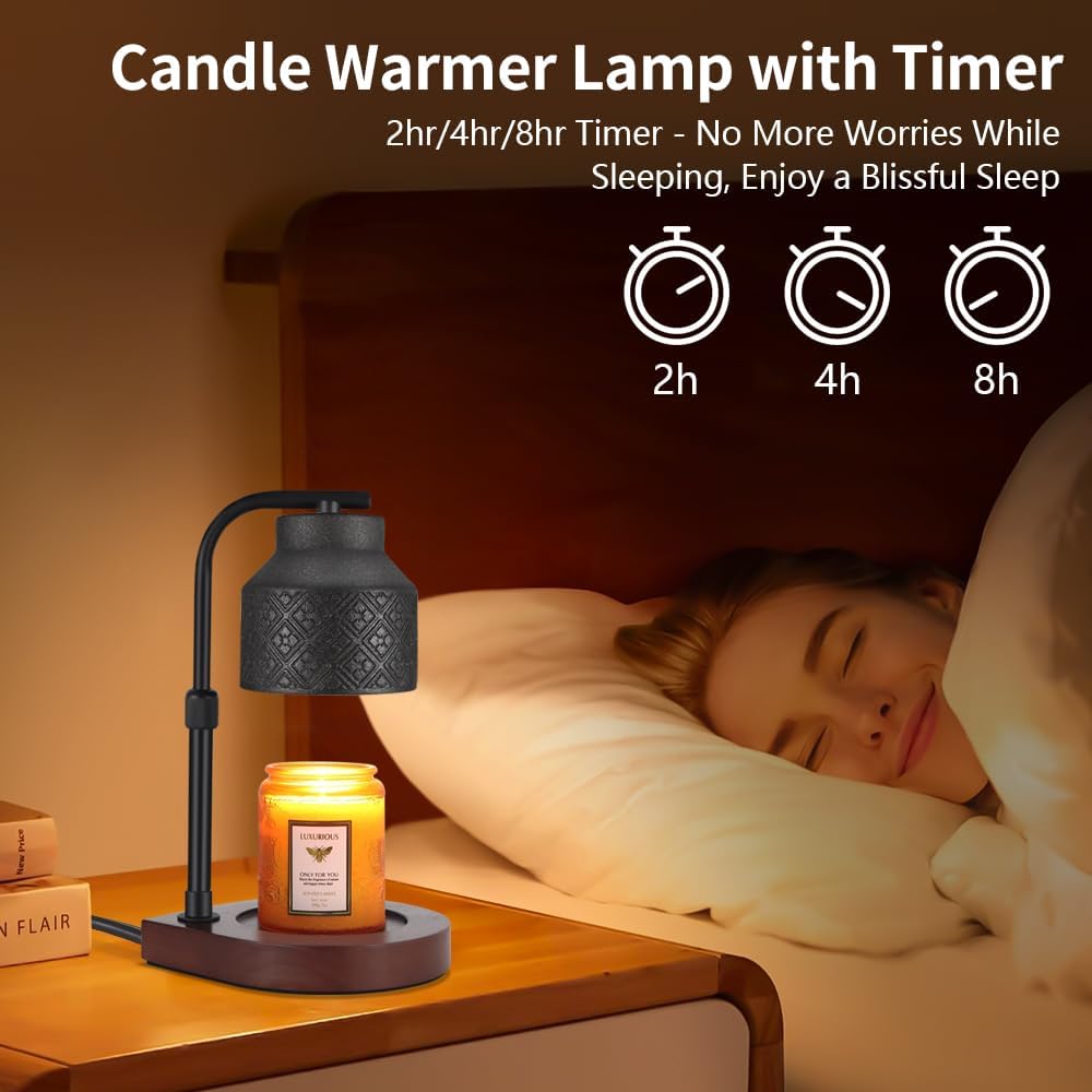 Dimmable Candle Warmer Lamp with Timer and Adjustable Height