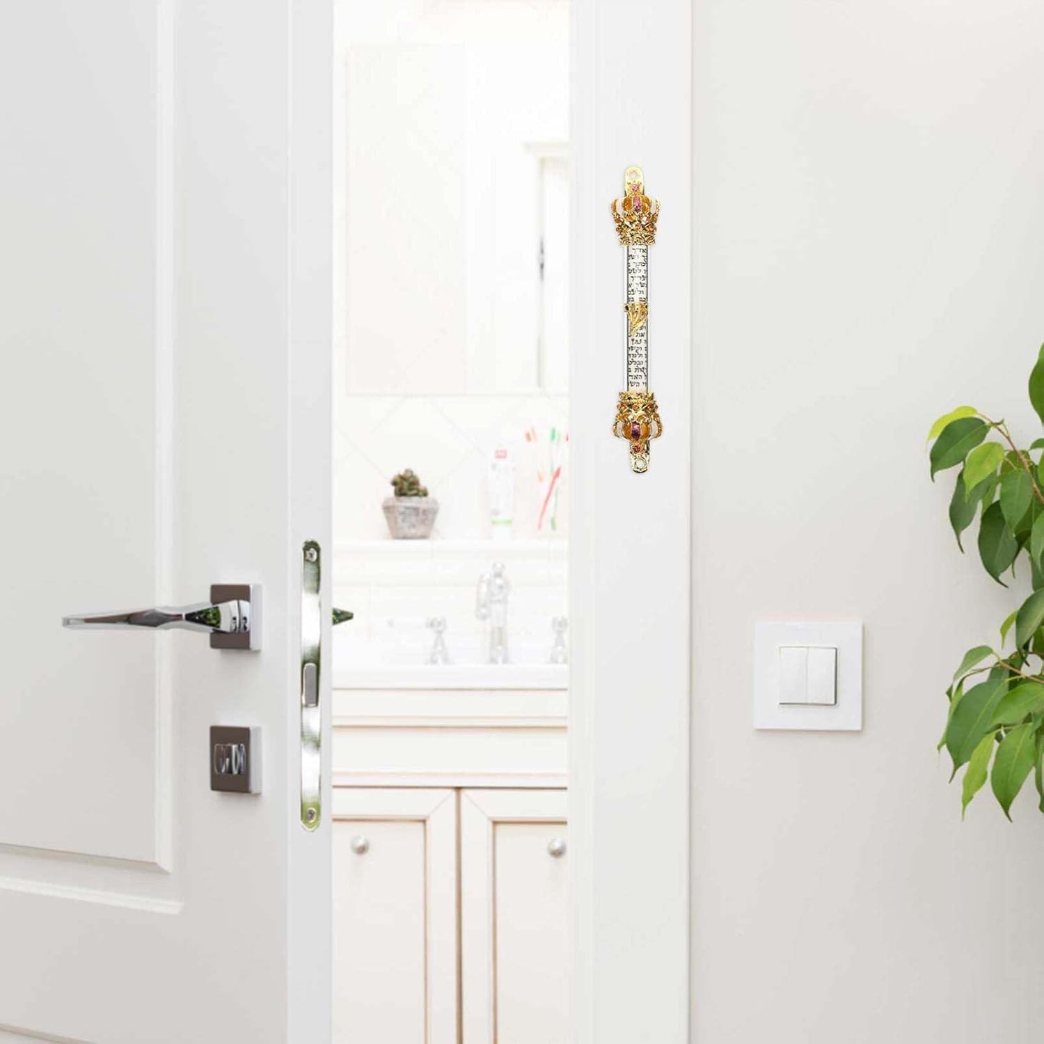 Luxshiny Retro Metal Mezuzah Door Decor