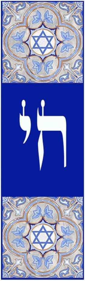 Car Mezuzah with Travelers Prayer Scroll and CHAI Stars of David Design