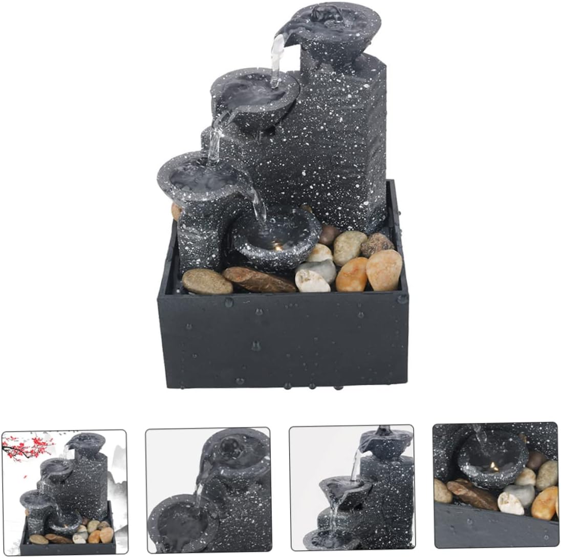 1pc Battery-Powered Waterfall Decor Artificial Fountain for Indoor