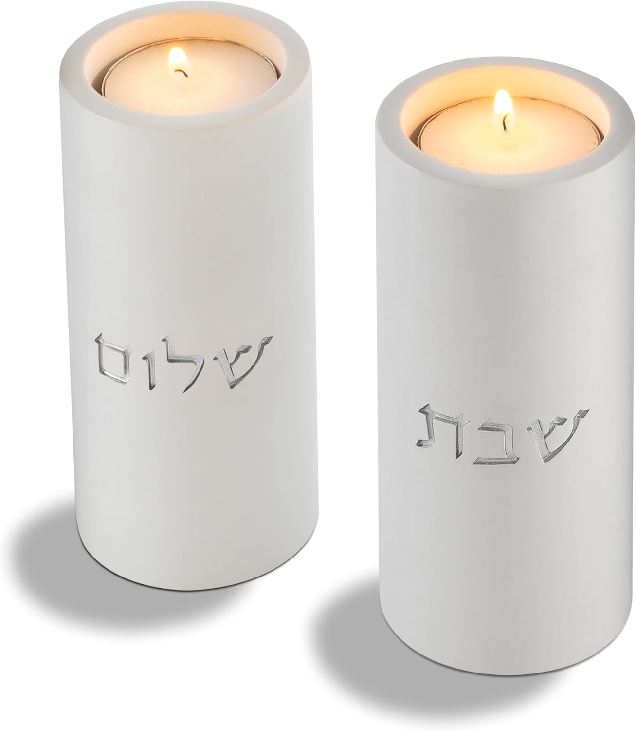 SURI Shabbat Candle Holders Set Modern Minimalist Concrete Tea Light Holders