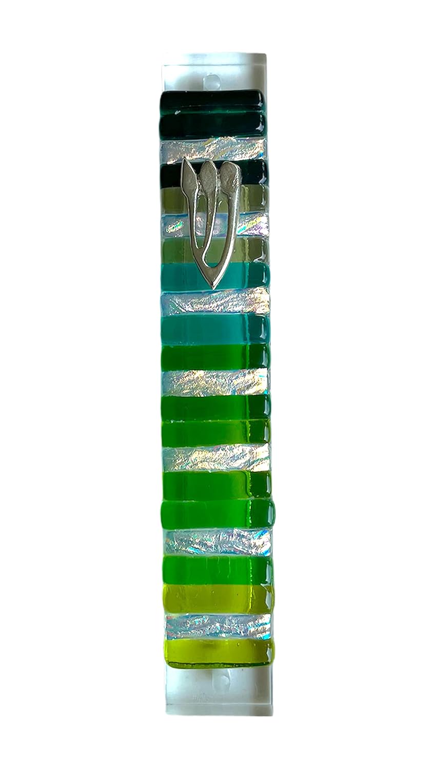 My Glass Expressions Jewish Mezuzah Case Green Hunter Green