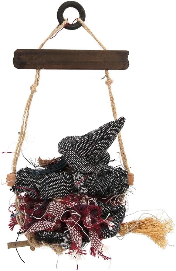 VINGVO Halloween Witch Broom Door Wreath Decor
