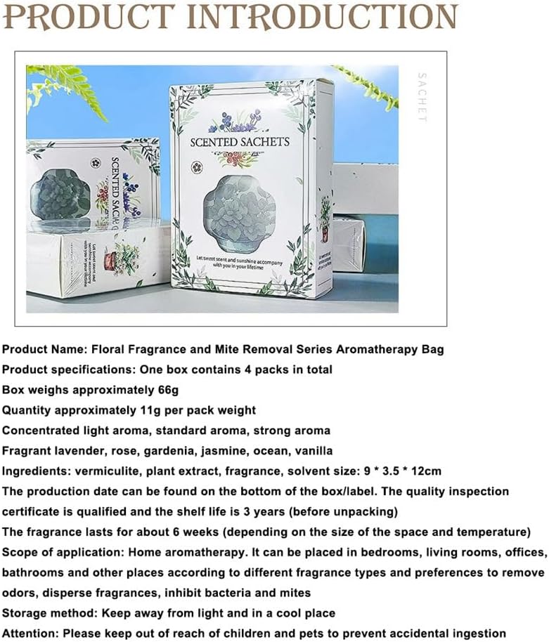12 Pack Vanilla Scented Sachets for Closets and Drawers