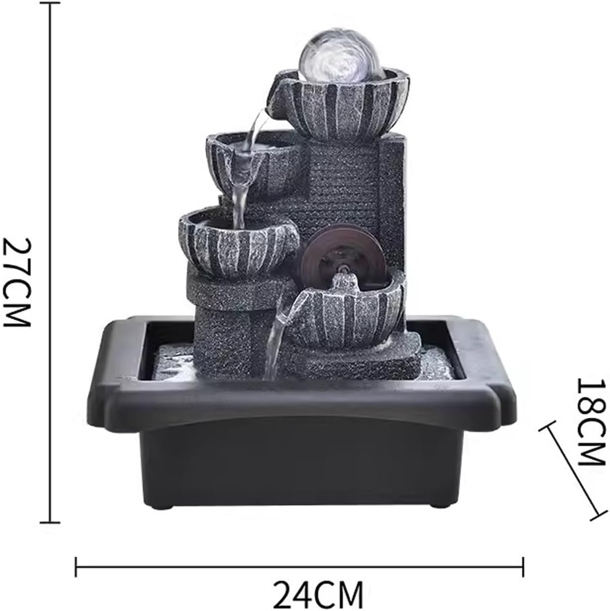GRFIT Tabletop Fountain with Rotating Beads