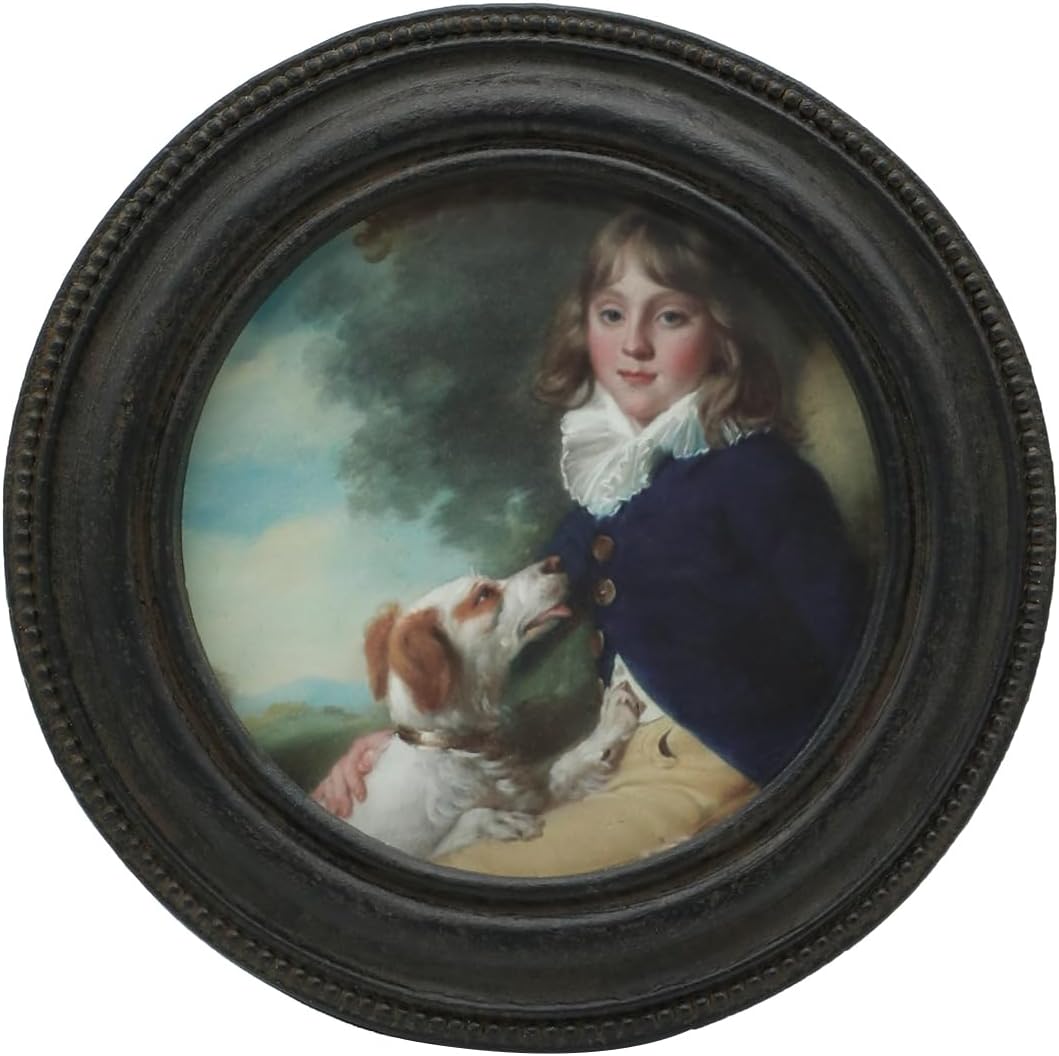 3x3 Small Vintage Round Picture Frame Mini Antique Black Grey Ornate Artistic Display Frame