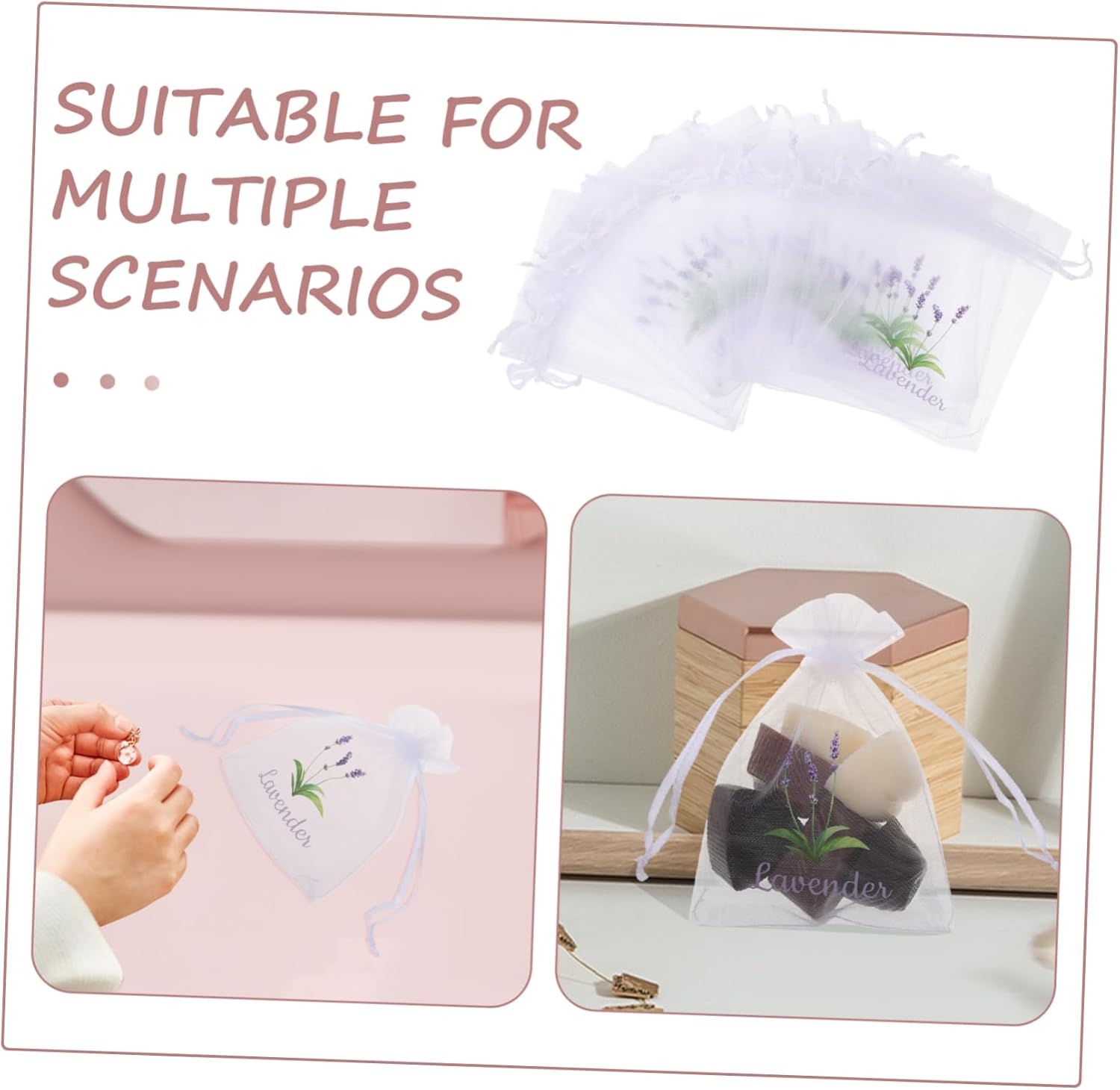 SOLUSTRE 20pcs Empty Drawstring Sachet Bags for Wedding Favor and Decor