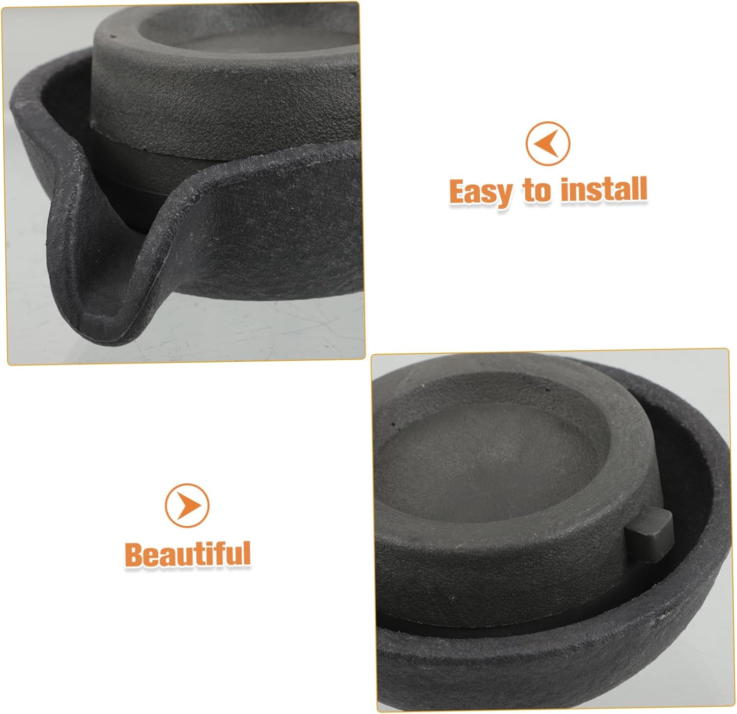 Water Clay Pot Decor Tabletop Garden Water Fountain Millstone Small Jar 1