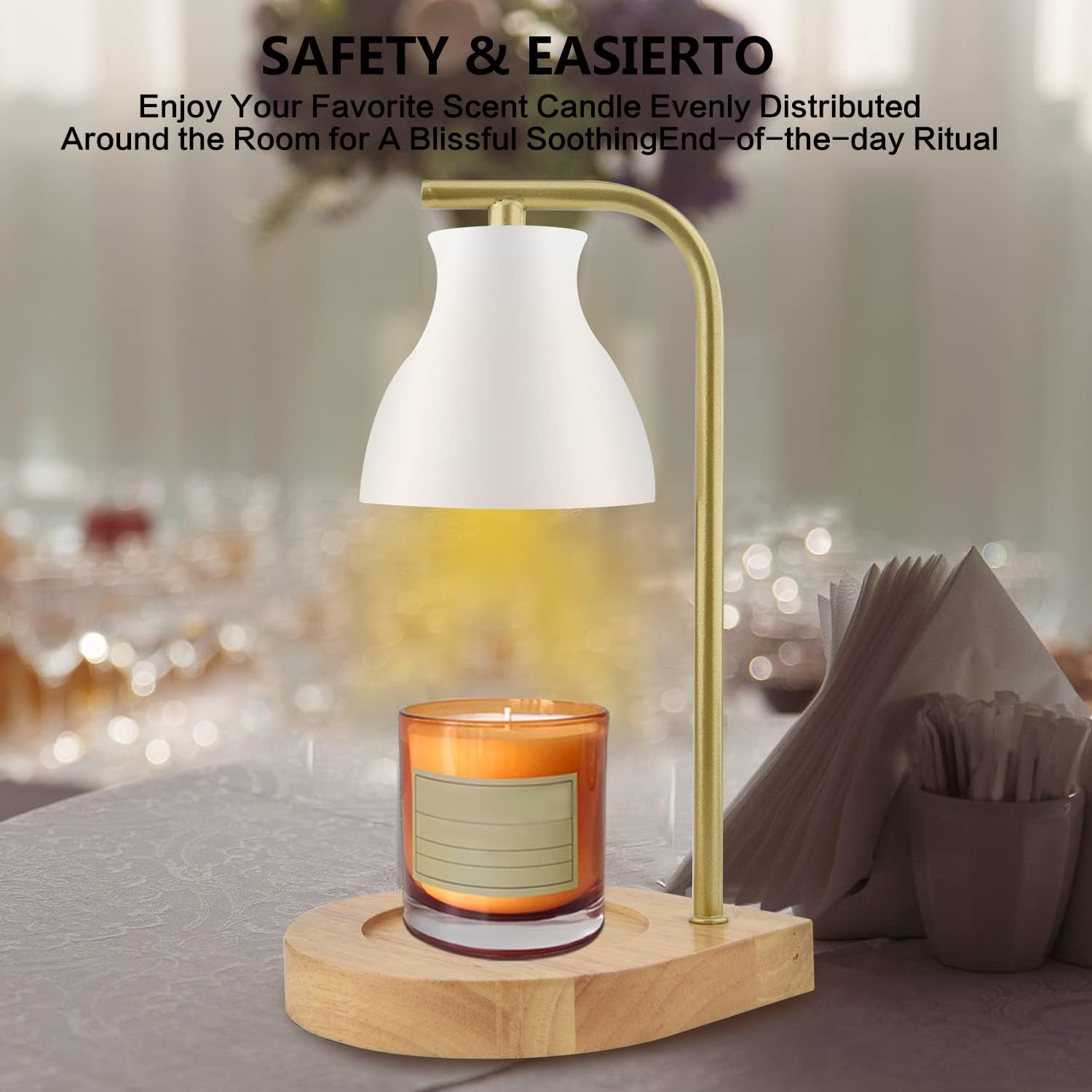 SOKCVSEA Candle Warmer Lamp with Dimmable Light