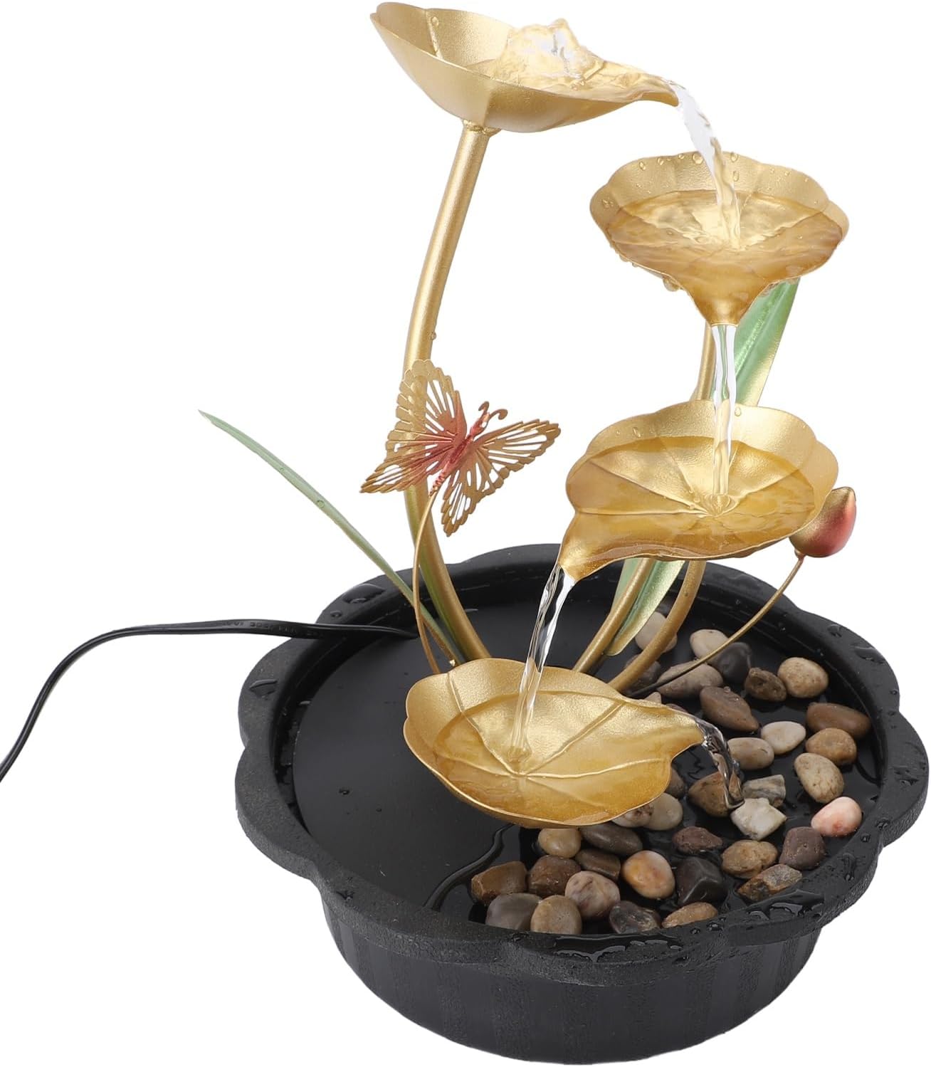 Desktop Water Fountain Ornament with USB and LED Light