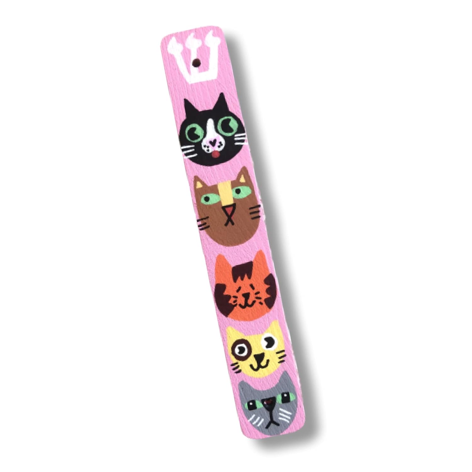 Cat Mezuzah Kids Room Door Blessing Pink No Scroll