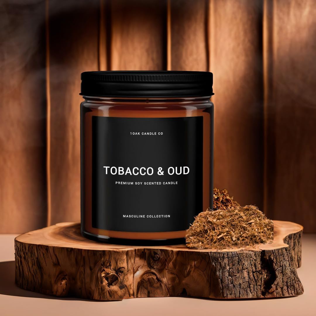 1OAK Tobacco Oud Scented Candle Jar 7oz 40hr Burn Time Soy Wax