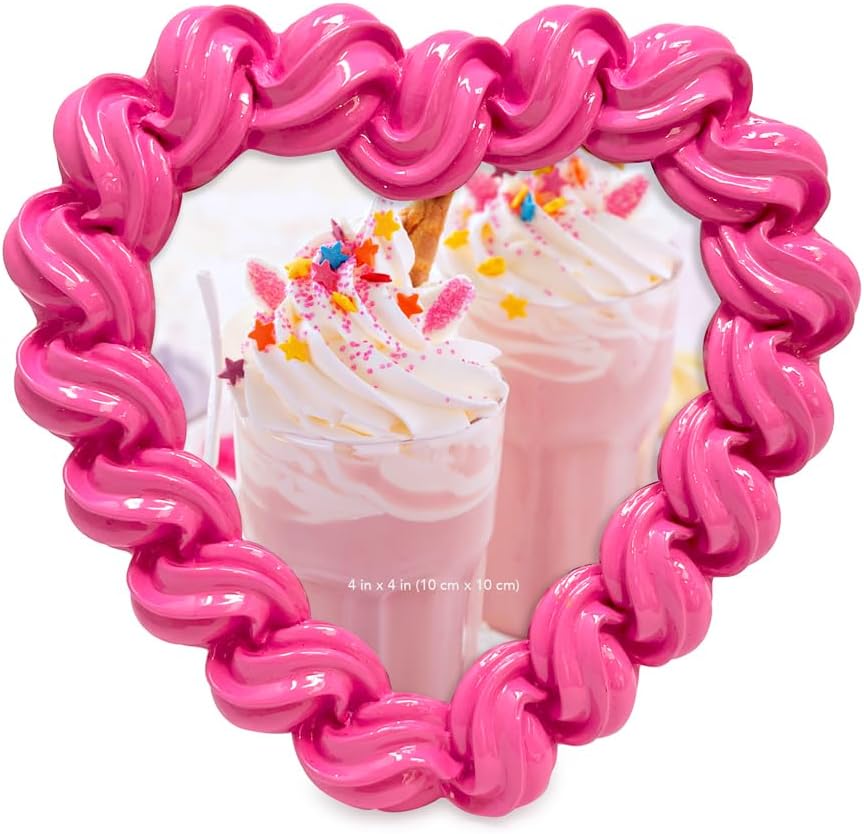Isaac Jacobs 4x4 Heart-Shaped Picture Frame with Easel and Hook
