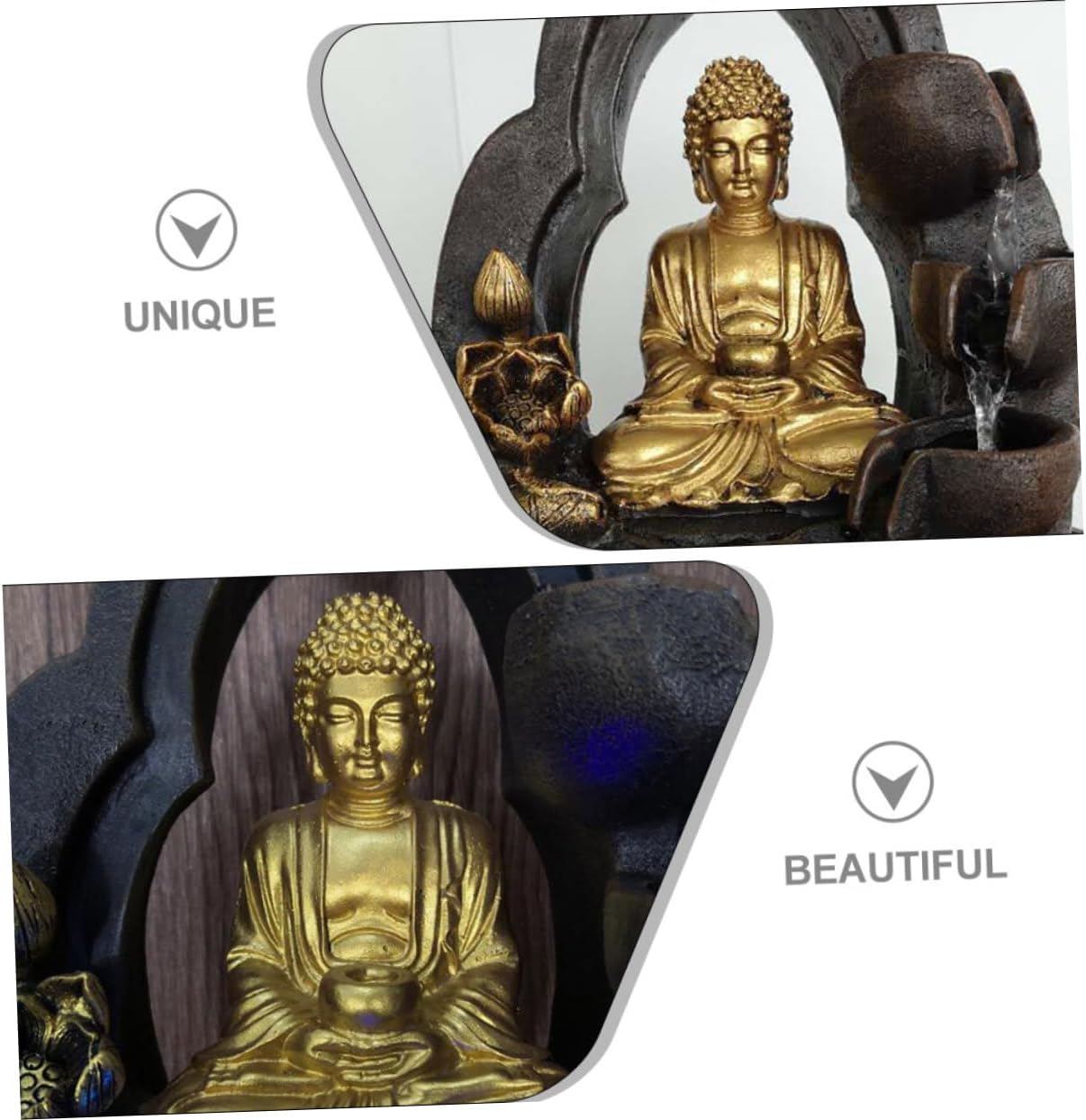 Buddha Statue Resin Tabletop Water Fountain Decor