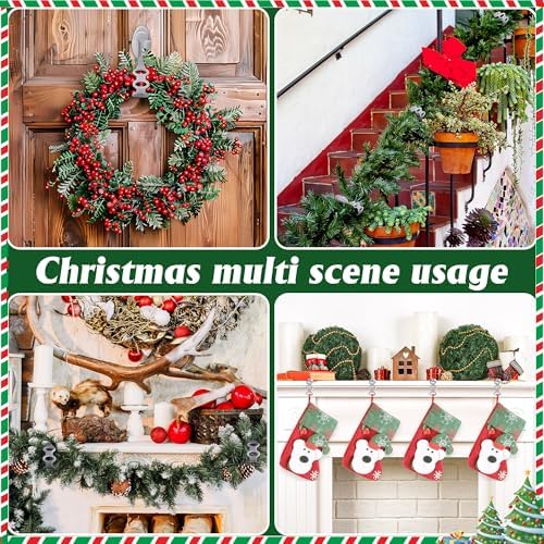 6 Pcs Christmas Wreath Holder Ties - 85 Inch Adhesive Silicone Straps