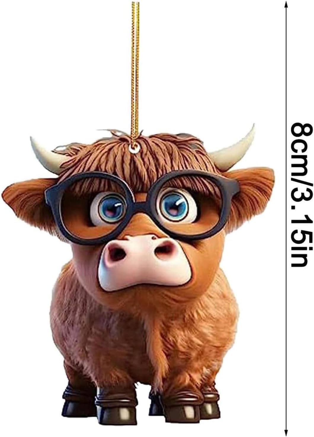 Cute Cartoon Cow Hanging Ornaments for Christmas Tree 6pcs