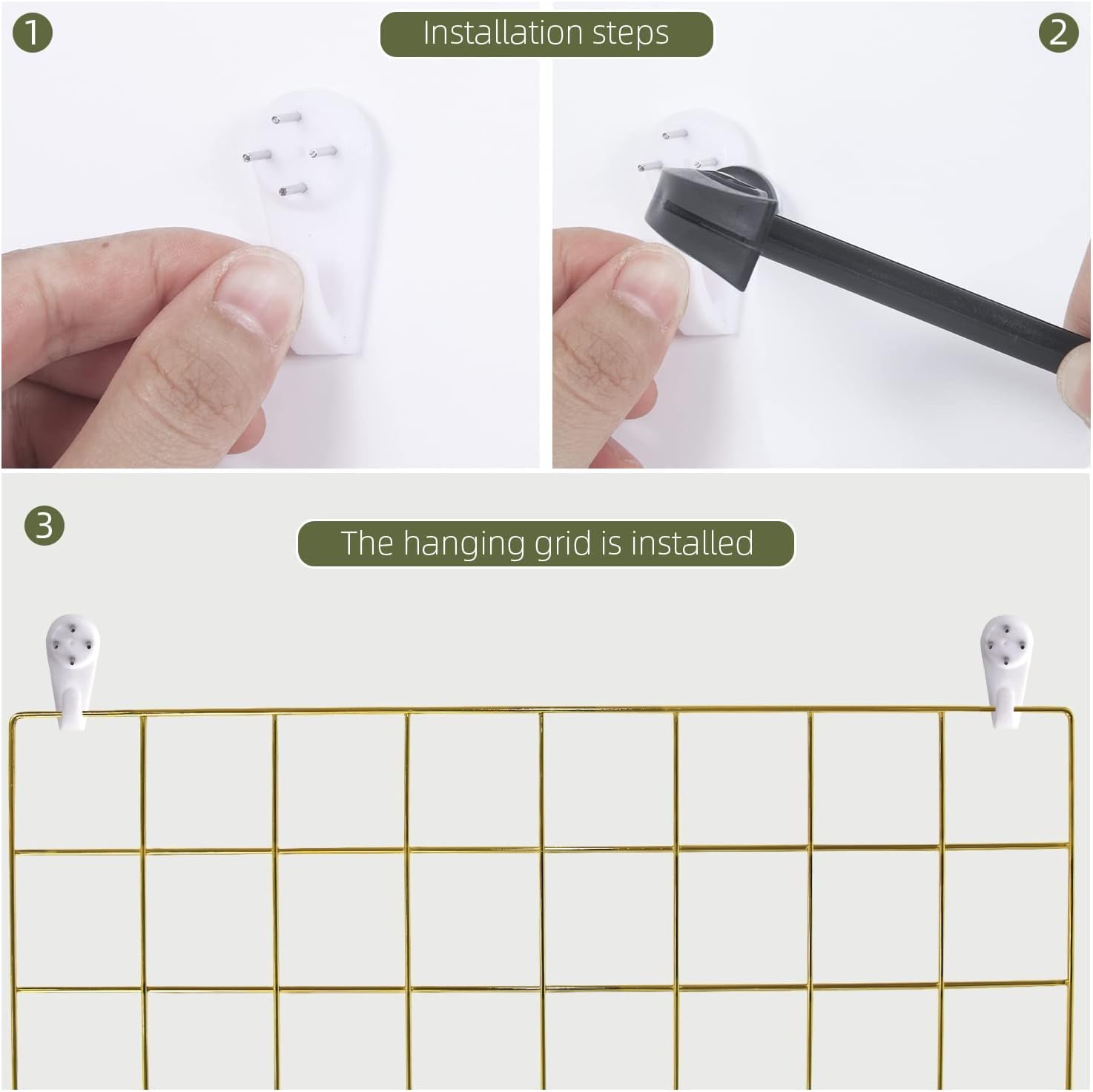 BULYZER Grid Wire Board 173 x 118 2-Pack Gold