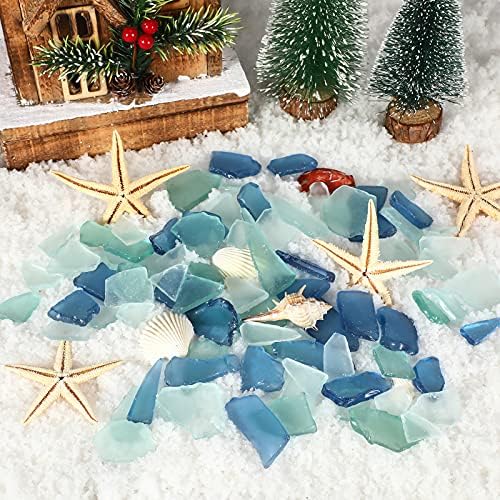 Jetec Sea Glass Vase Filler Decor Blue White Green