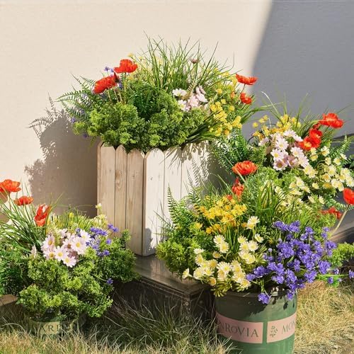 23Pcs UV Resistant Artificial Boxwood Plants for Home and Garden Decor