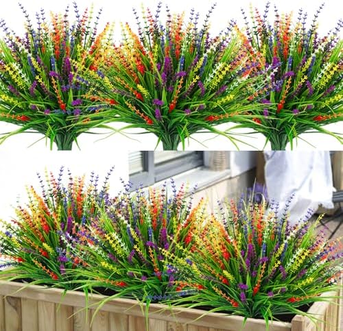 36 Pcs Artificial Plants Outdoor with UV Resistance