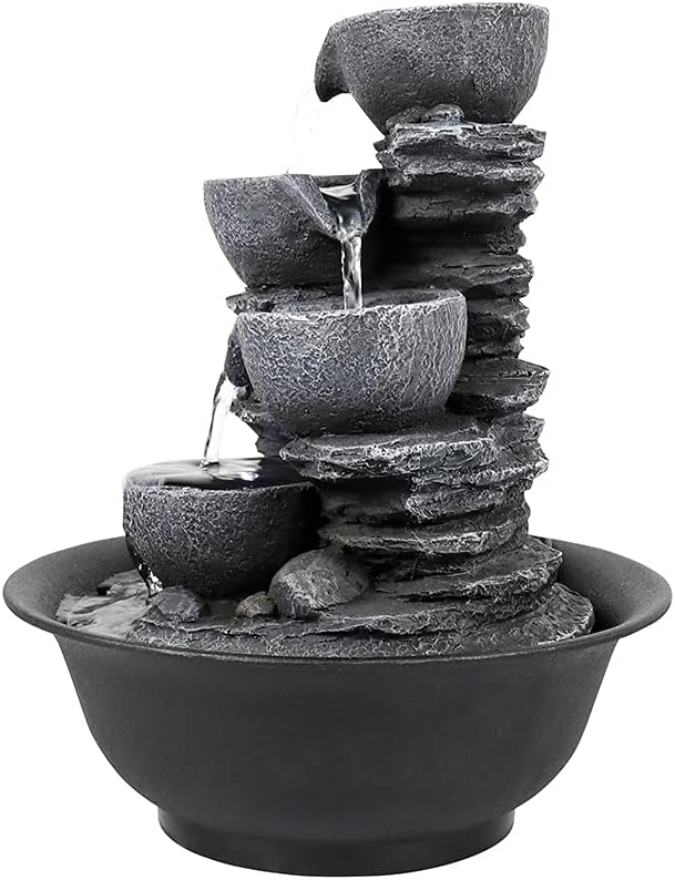 Naturefalls Indoor Tabletop Water Fountain 106 Inch 4 Tier with LED Light