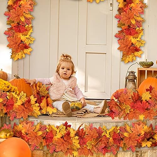 RECUTMS 2 Pcs Fall Leaves Garland for Home Decor
