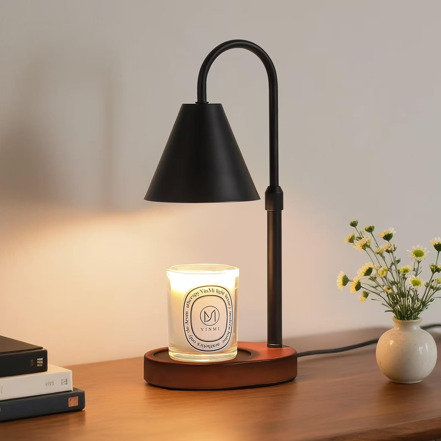 Black Candle Warmer Lamp with Timer and Dimmer