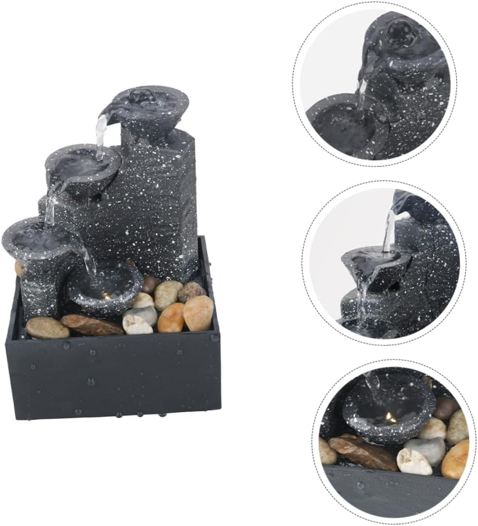 1pc Battery-Powered Waterfall Decor Artificial Fountain for Indoor