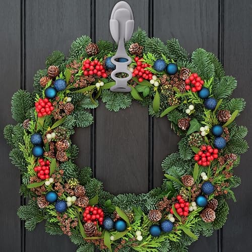 6 Pcs Christmas Wreath Holder Ties - 85 Inch Adhesive Silicone Straps