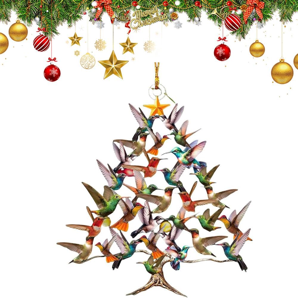 Hummingbird Christmas Ornament 2026 Colorful Stacked