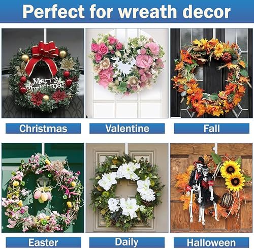 SR ESSENTIALS 12 Wreath Hanger for Front Door White