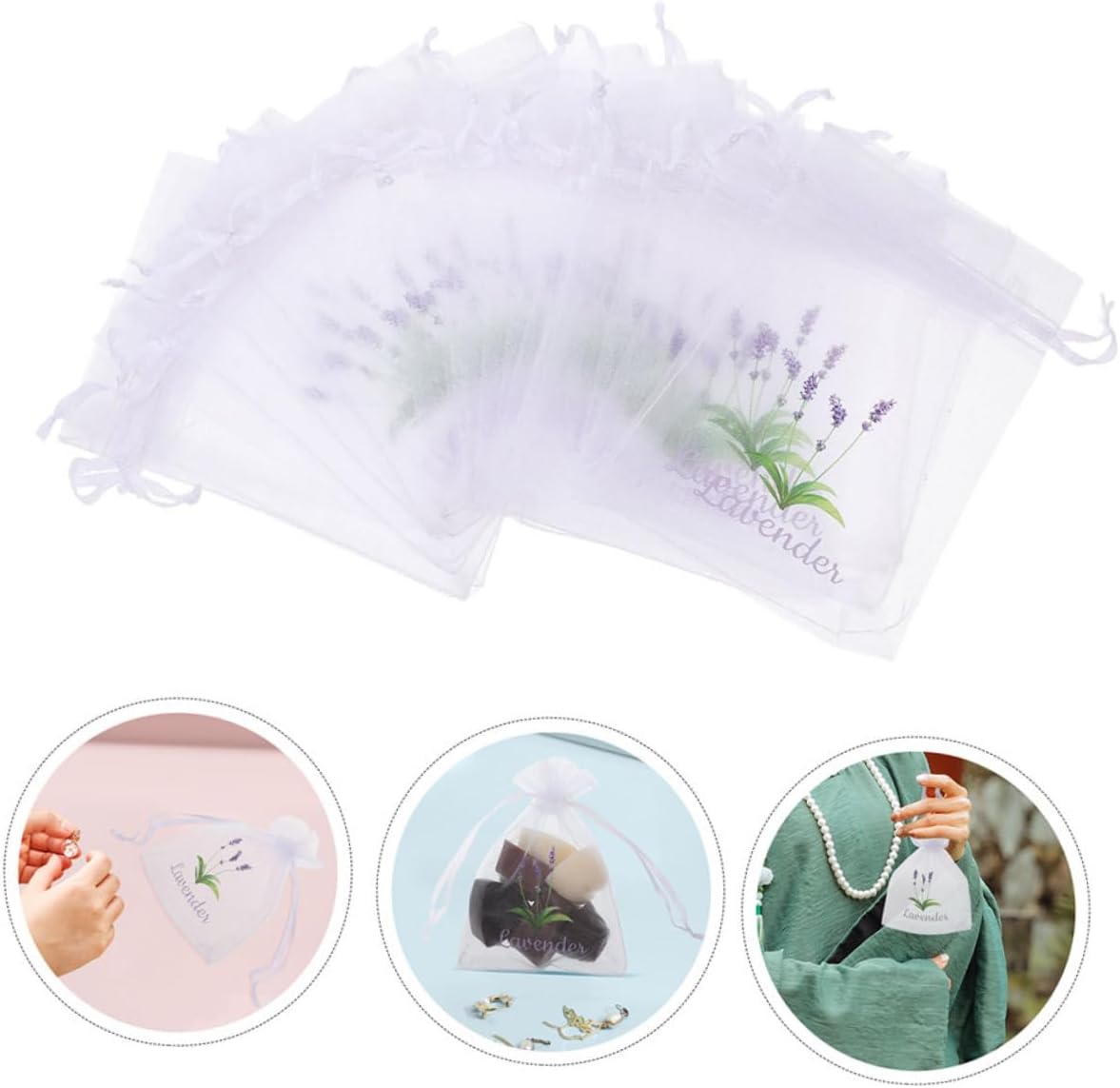 STOBAZA 20PCS Lavender Sachet Bags for Spices and Decor