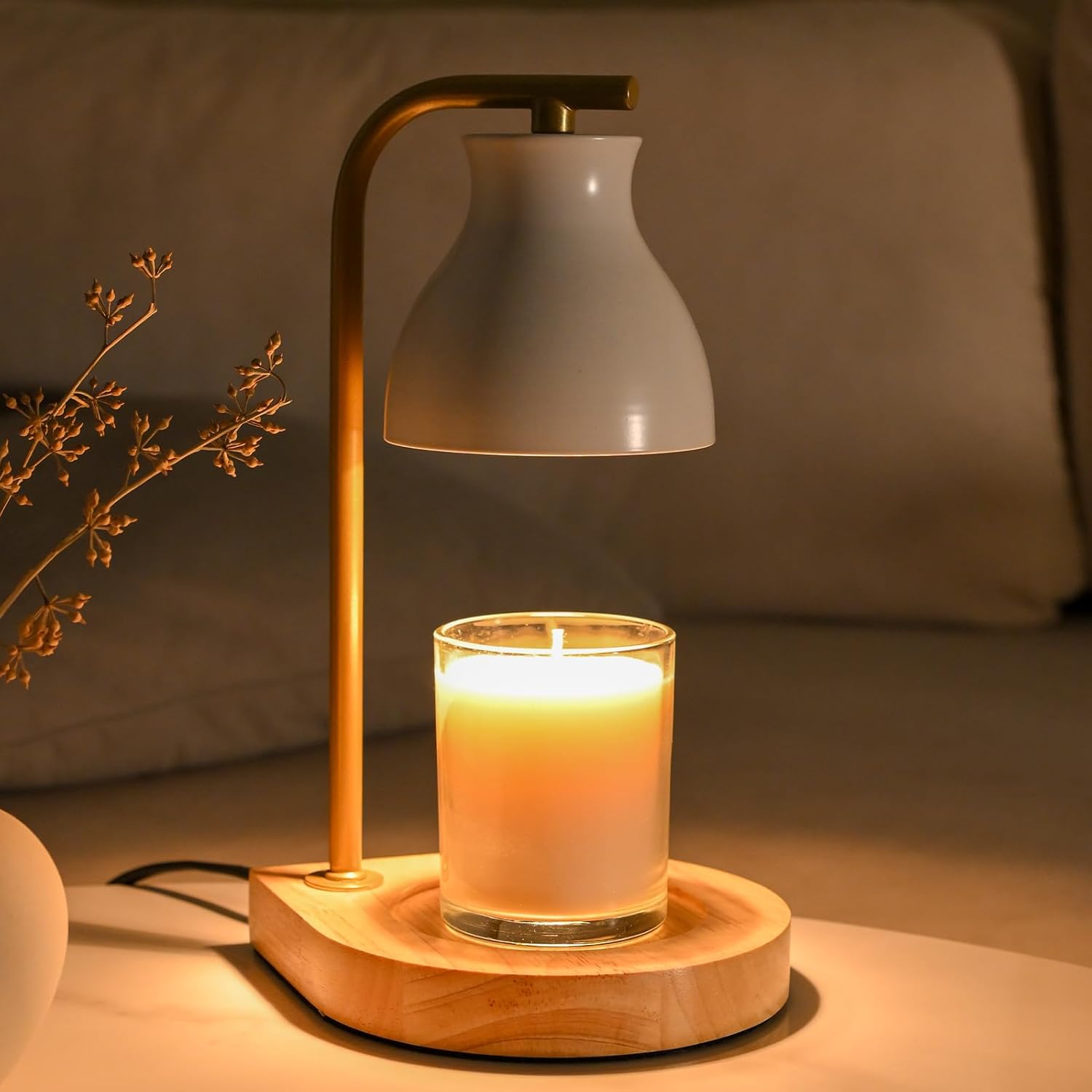 SOKCVSEA Candle Warmer Lamp with Dimmable Light