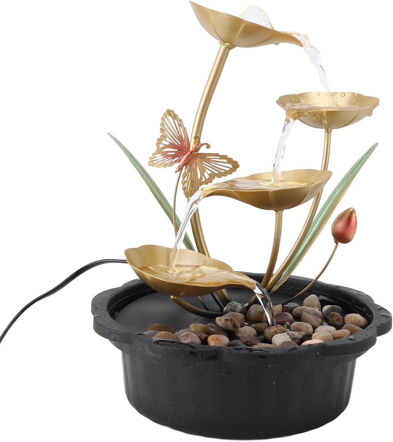 Desktop Water Fountain Ornament with USB and LED Light