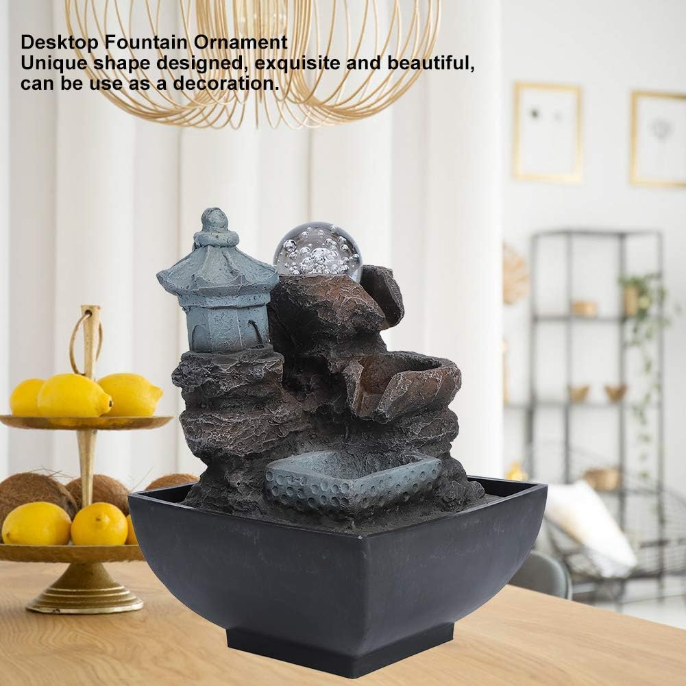Zerodis Water Fountain Indoor LED Tabletop Fountain Decoration Gift