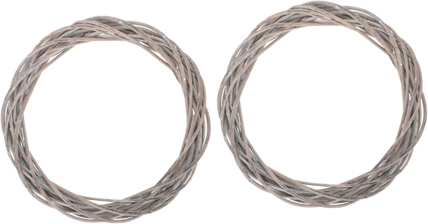2pcs Woven Rattan Christmas Wreaths for Wall and Door Decor