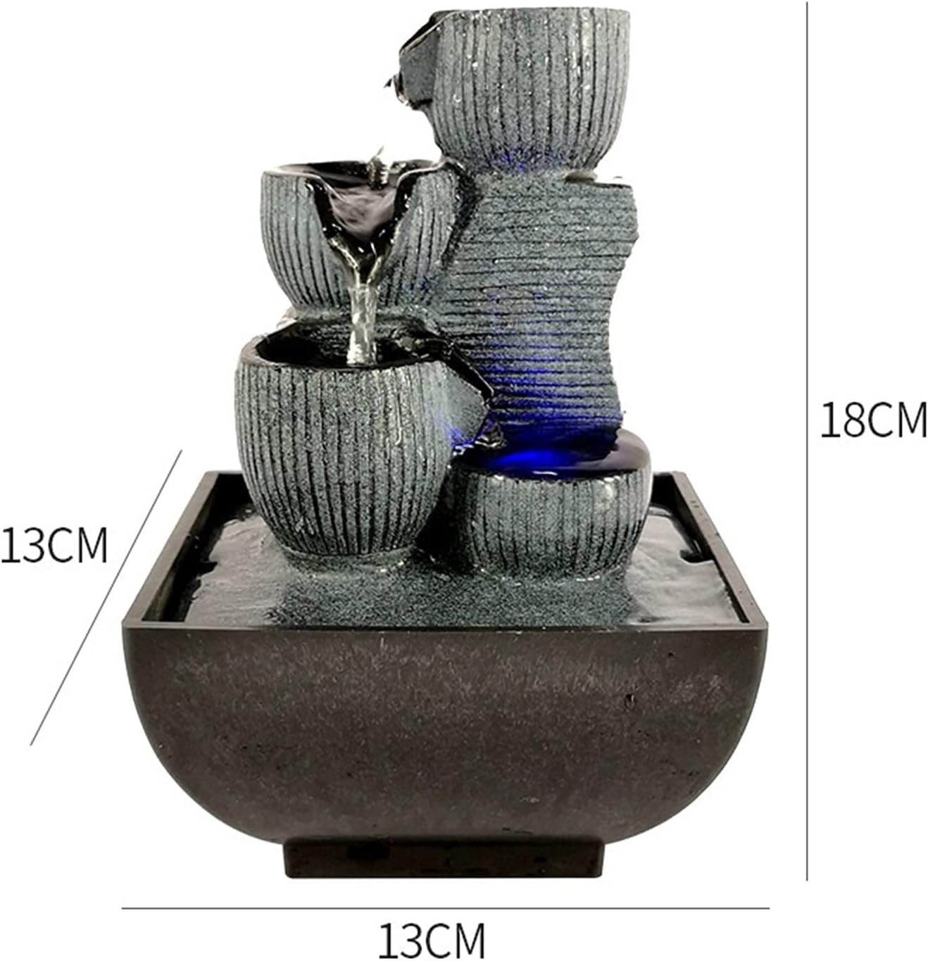 Indoor Fountain with LED Rolling Ball for Home Office Decor