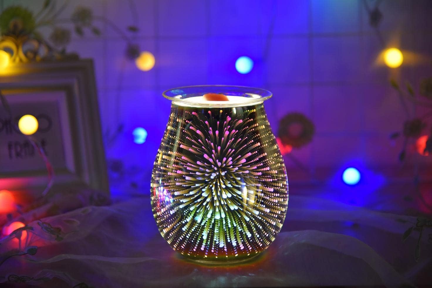 Makimoo 3D Firework Design Oil Lamp with Night Light