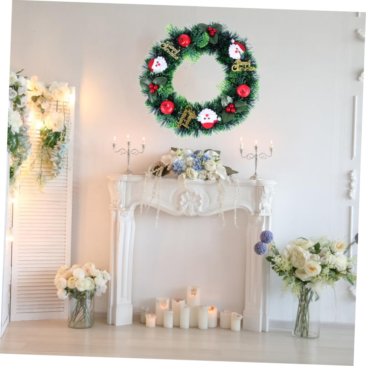 Cabilock Christmas Wreath Door Hanger Garland Snowman Decor for Wall and Party