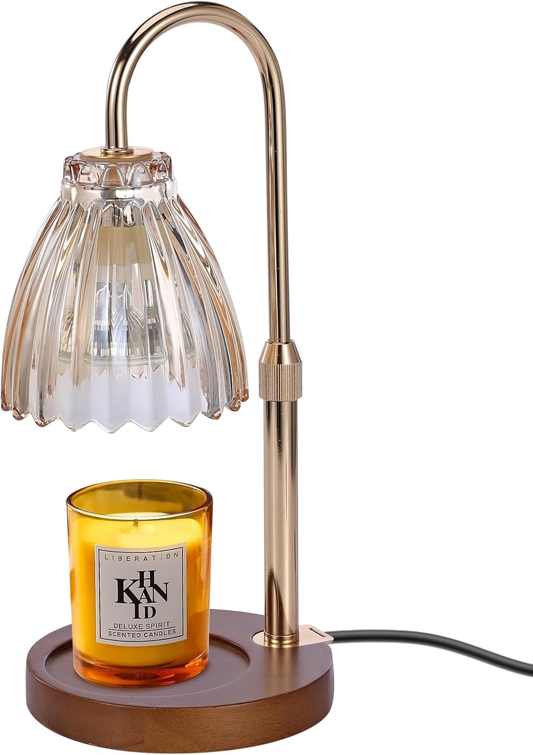 Electric Timer Candle Warmer Light with Adjustable Height and Dimmable Feature