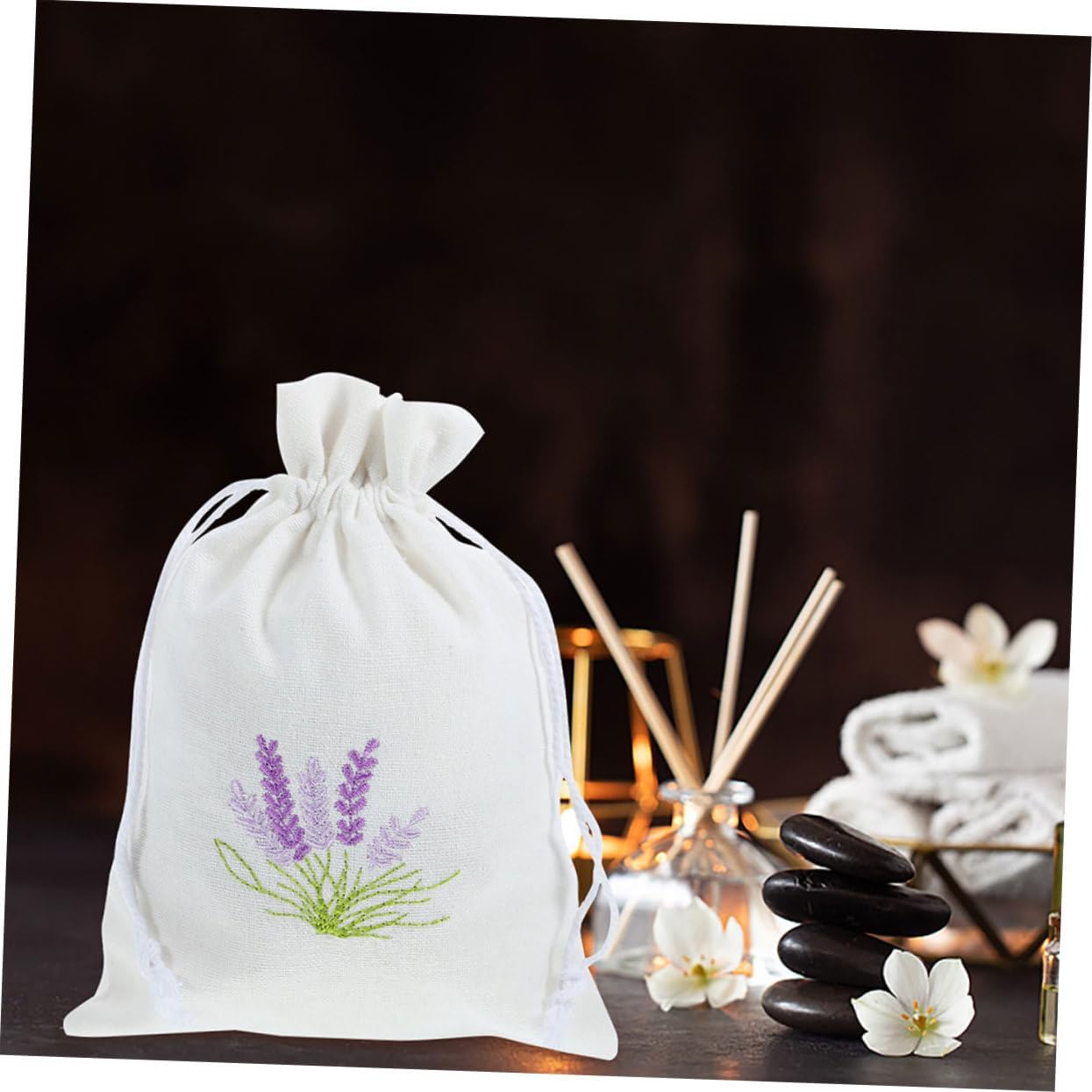 Cabilock Drawstring Lavender Sachet Bag Empty Muslin for Fragrance Aromatherapy and Wedding Favors