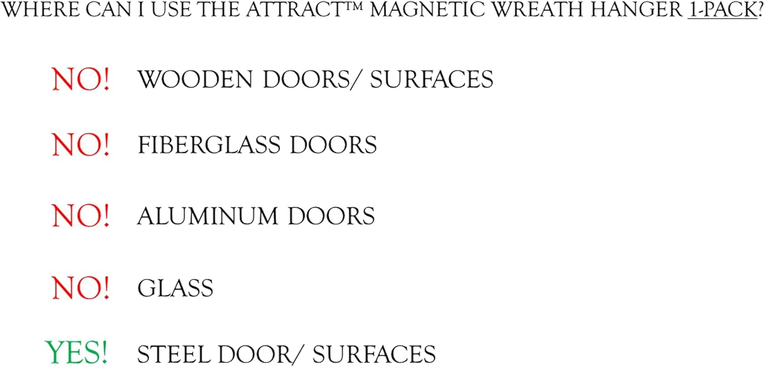 Haute Decor Attract Pinch-Free Magnetic Wreath Hanger White 1 Pack