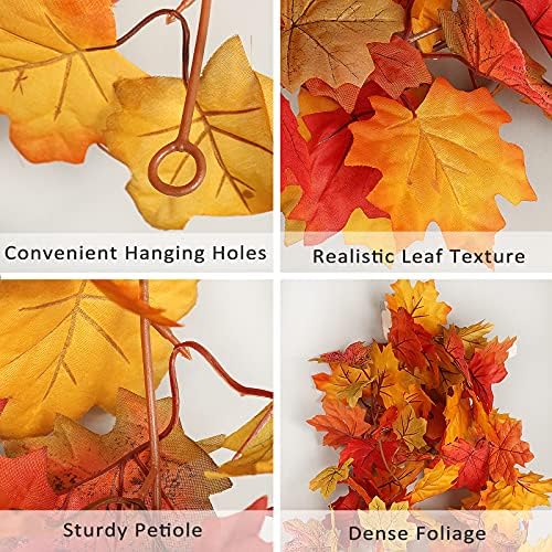 RECUTMS 2 Pcs Fall Leaves Garland for Home Decor
