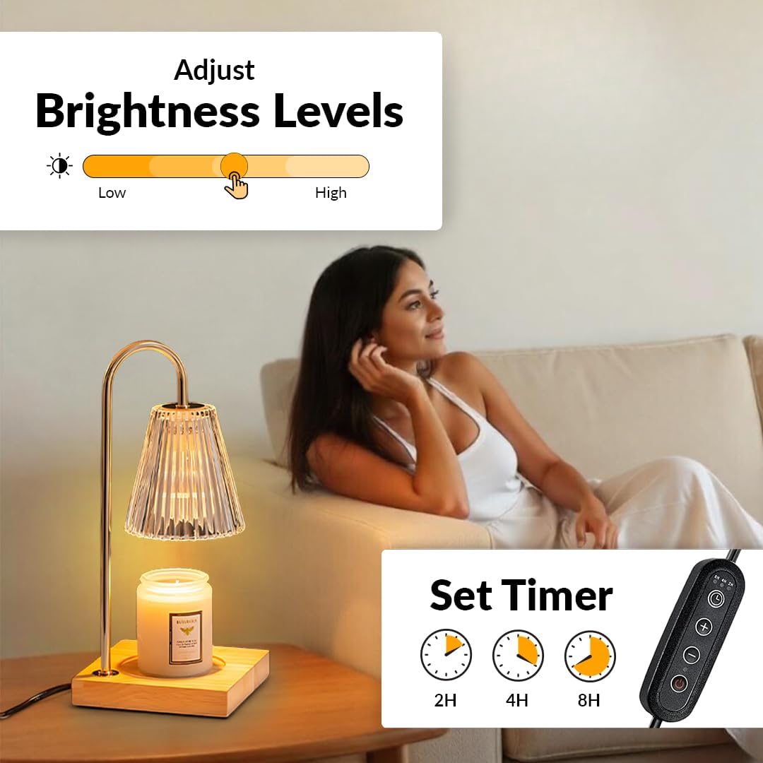 Blissy Smiles White Candle Warmer Lamp with Timer and Dimmer