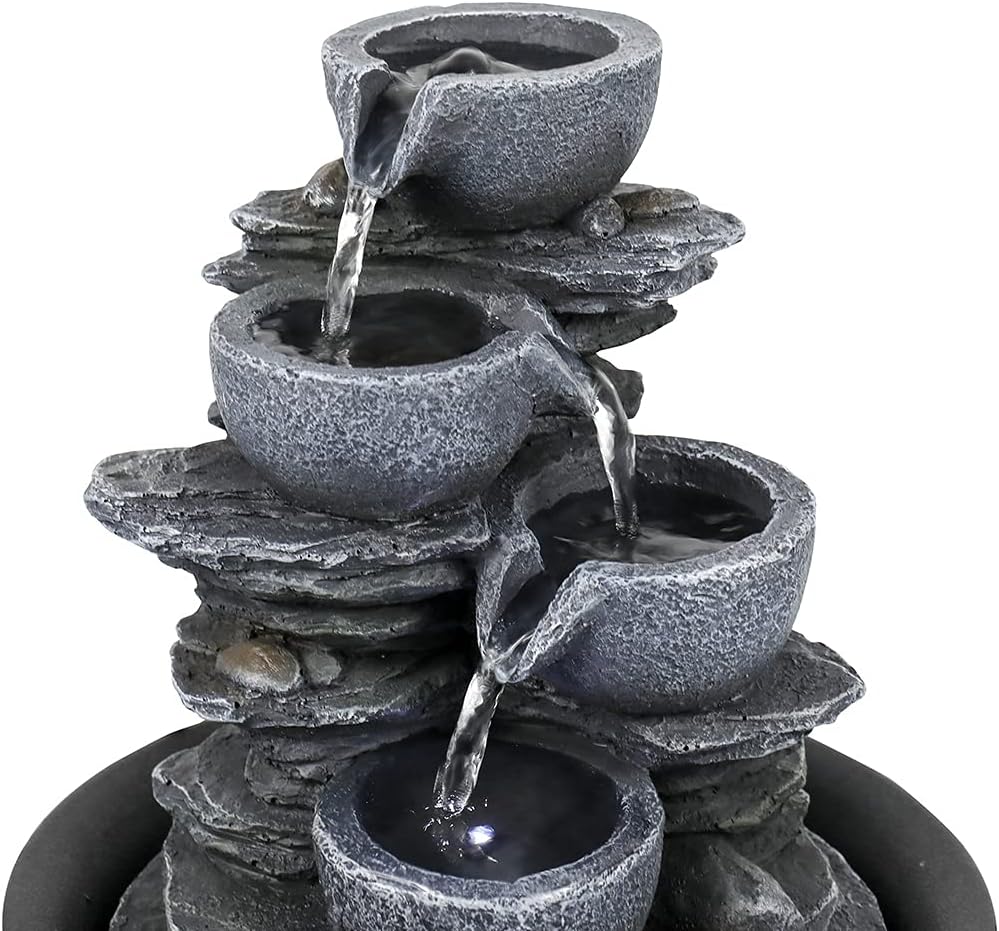 Naturefalls Indoor Tabletop Water Fountain 106 Inch 4 Tier with LED Light