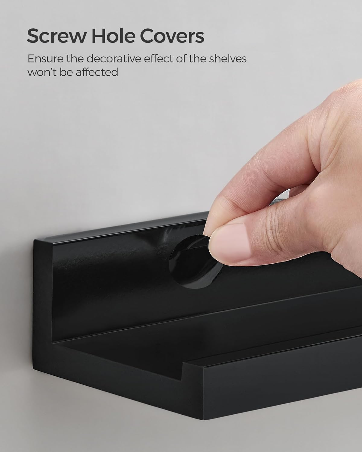 SONGMICS Set of 3 Floating Wall Shelves 15-Inch Wide Black